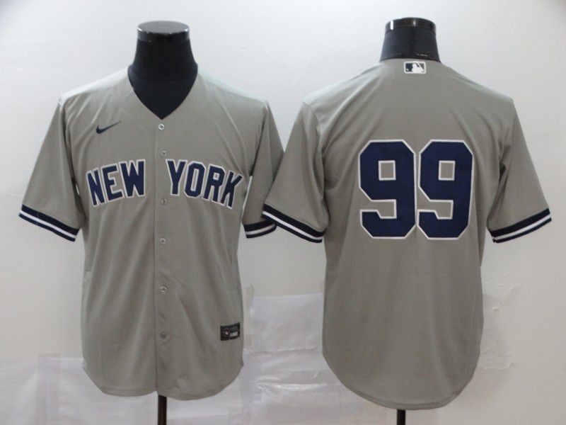 Men New York Yankees 99 No name Grey Nike Game MLB Jerseys
